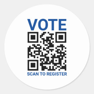 Adesivo Vote Digitalizar o código QR para registrar o bran