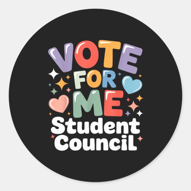 Adesivo Vote For Me Student Council Vibes School Election  (Frente)