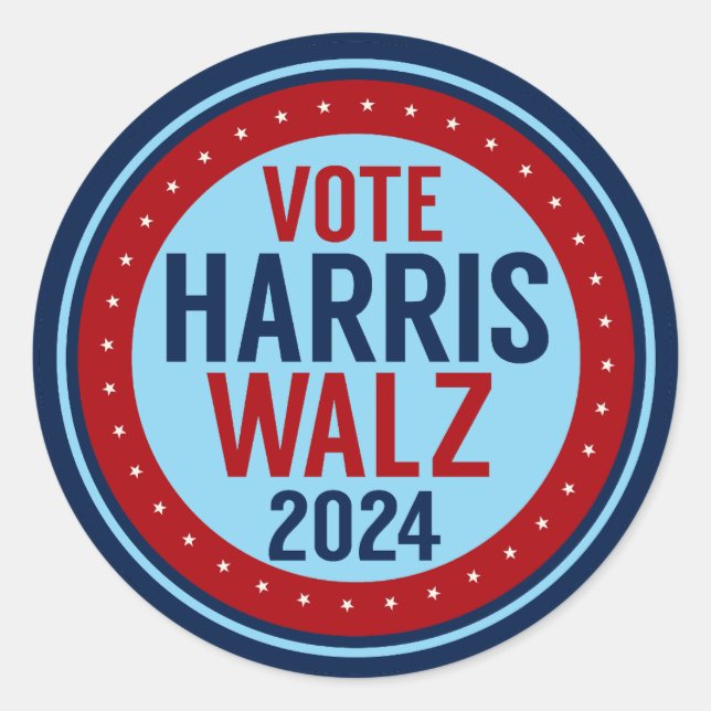 Adesivo Vote Harris Walz para a eleição do presidente 2024 (Frente)