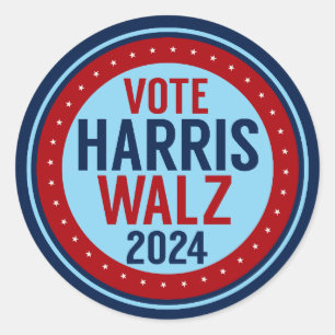 Adesivo Vote Harris Walz para a eleição do presidente 2024