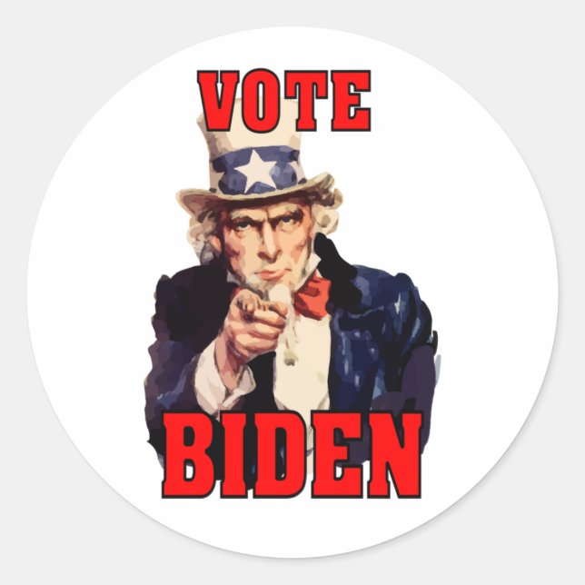 Adesivo Vote Joe Biden Tio Sam 2024 (Frente)