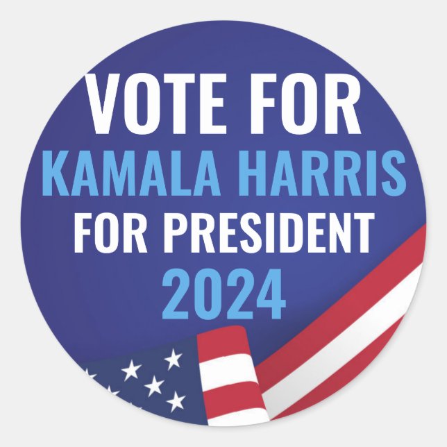 Adesivo Vote Kamala Harris Para O Presidente 2024 (Frente)