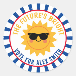 Adesivo Vote para Presidente de Turma Seja Brilhante Vote