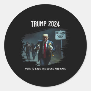 Adesivo Vote Para Salvar O Pato E Gatos Trump Presidente 2