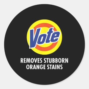 Adesivo Vote Remove Laranja Stubborn Toca Engraçado Anti-T