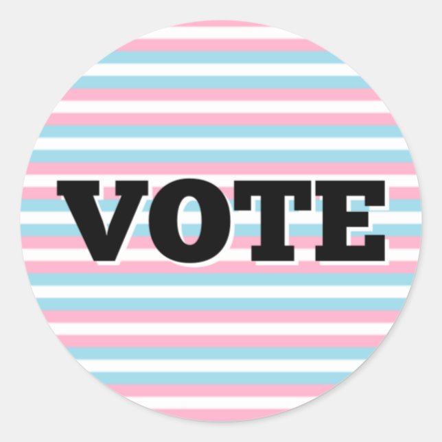 Adesivo Vote Sticker no Fundo do Orgulho Trans (Frente)