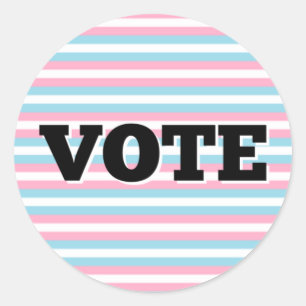 Adesivo Vote Sticker no Fundo do Orgulho Trans