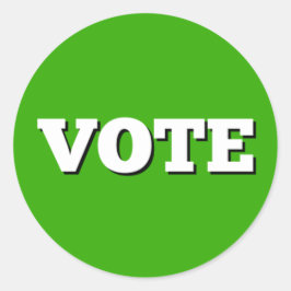 Adesivo Vote Sticker on Green Background