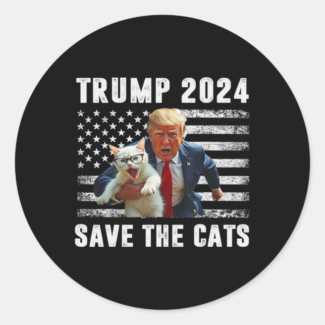 Adesivo Vote Trump 2025 Funny Save The Cats  (Frente)