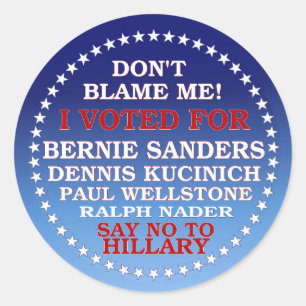 Adesivo Votei a favor do Bernie!