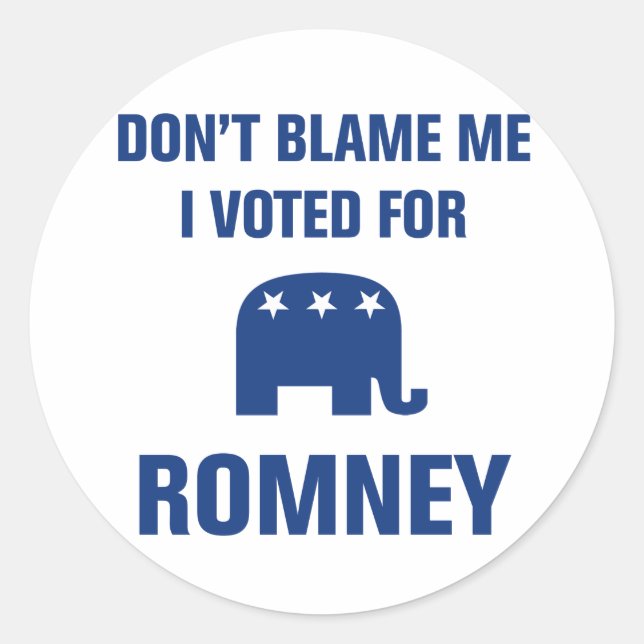 Adesivo Votei A Favor Do Romney (Frente)