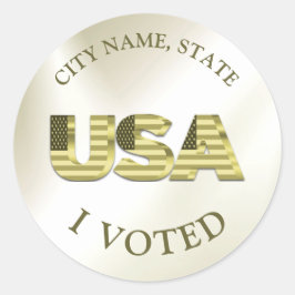 Adesivo Votei contra a Eleição Elegante Ouro dos EUA