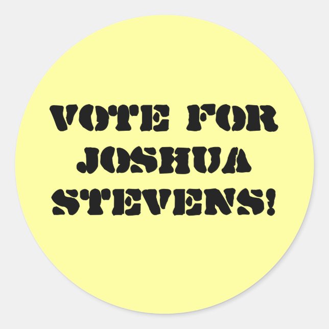 Adesivo Votem Em Joshua Stevens! (Frente)