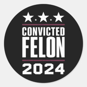 Adesivo Voto a favor do condenado Felon Pro Trump 2024