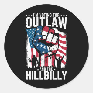 Adesivo Voto a favor do Outlaw e do Hillbilly 2024