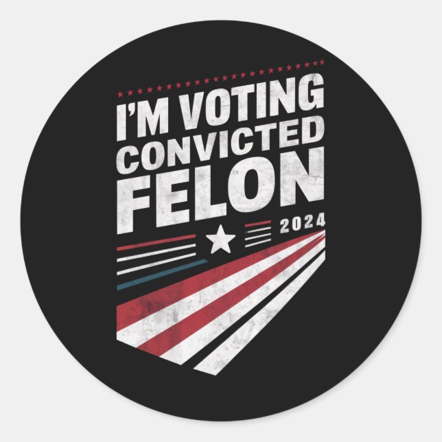 Adesivo Voto Contra Felon 2024 Trump (Frente)