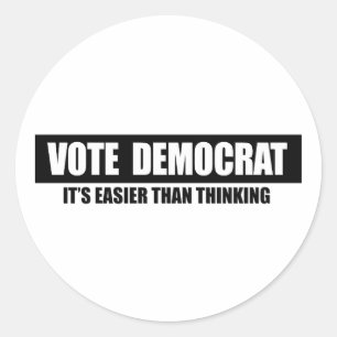 ADESIVO VOTO DEMOCRATA. É MAIS FÁCIL DO QUE PENSANDO
