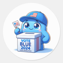 Adesivo Voto Escuro - Eleição Presidencial Azul 2024