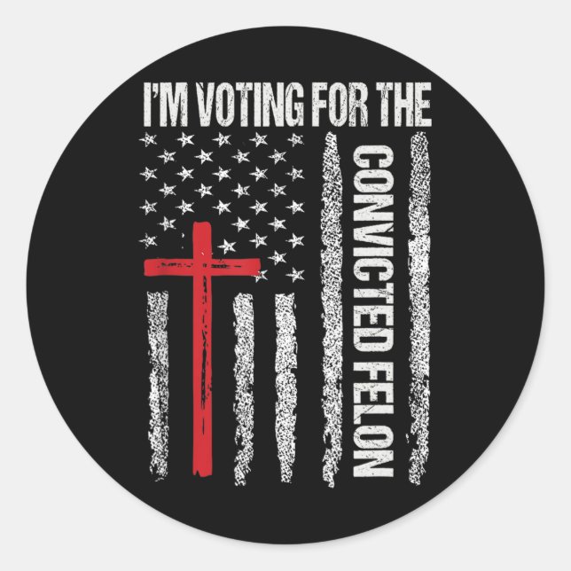 Adesivo Voto Para A Camisa De Felon Condenada Para Homens (Frente)