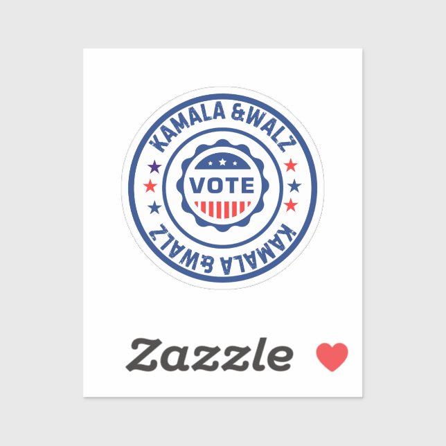 Adesivo Voto para Kamala harris e walz (Folha)