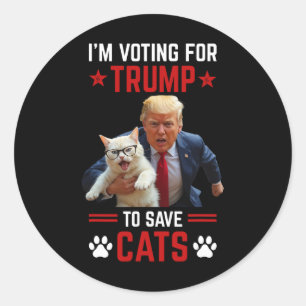 Adesivo Voto para Trump para salvar Cats Trump 2024 Eleito