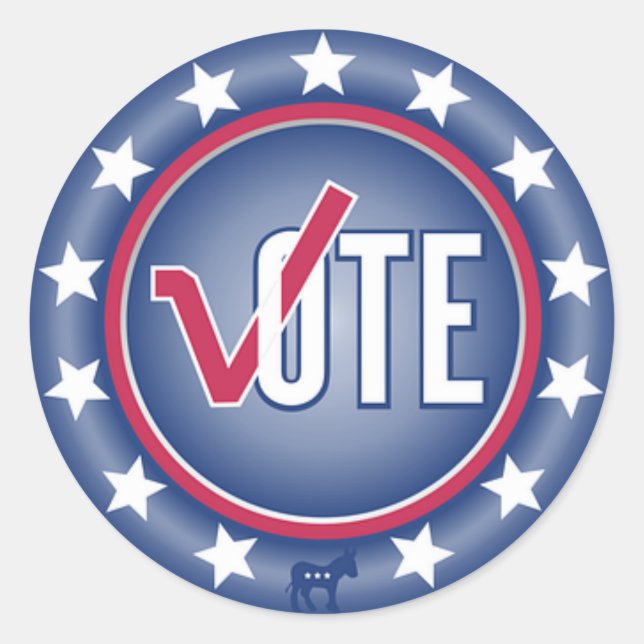 Adesivo Voto Patriótico Democrata - Símbolo de Donkey (Frente)