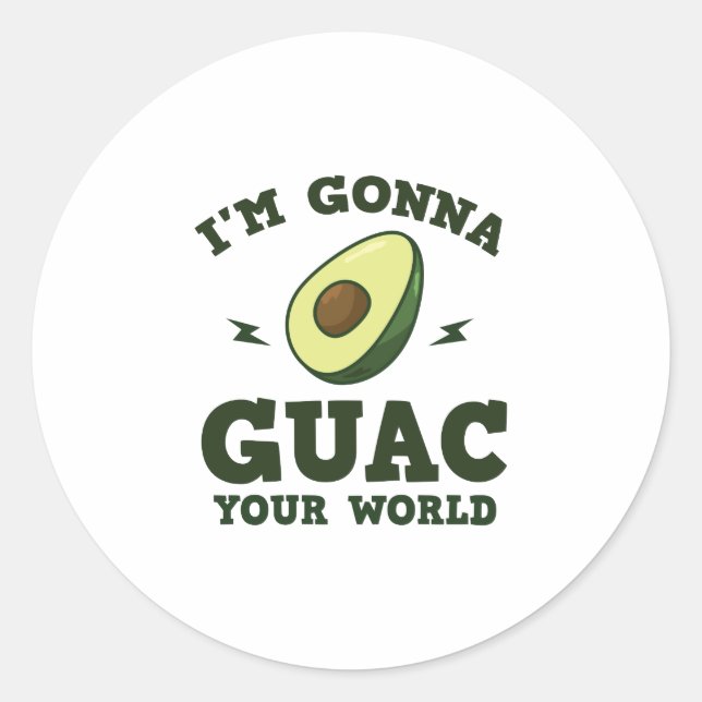 Adesivo Vou guiar seu mundo Engraçado Guacamole Avocado (Frente)