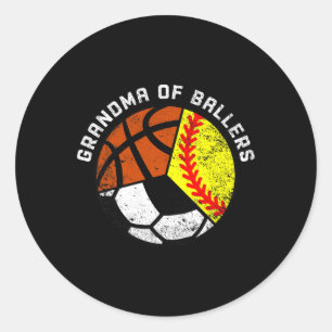Adesivo Vovó De Ballers Diversão De Futebol De Softball Ba