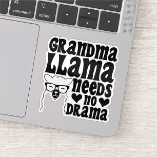 Adesivo Vovó Llama Não Precisa De Drama Uma Vovó Bonita Hu
