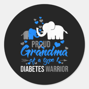 Adesivo Vovó Orgulhosa De Um Elemento Guerreiro De Diabete