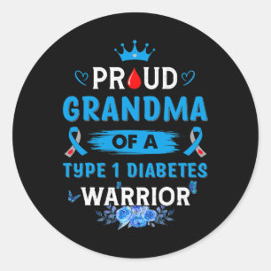 Adesivo Vovó Orgulhosa De Um Guerreiro De Diabetes Tipo 1