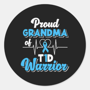 Adesivo Vovó Orgulhosa De Um Guerreiro T1d Diabetes Diabét