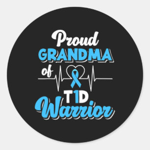 Adesivo Vovó Orgulhosa De Um Guerreiro T1d Diabetes Diabét