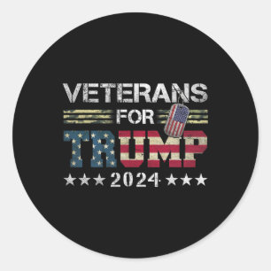 Adesivo Vovô pai Veteranos Para Trump 2024 American Flag