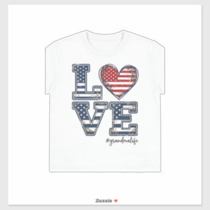 Adesivo Vovó Patriótica Vida Amor Camisa Vintage Design_1