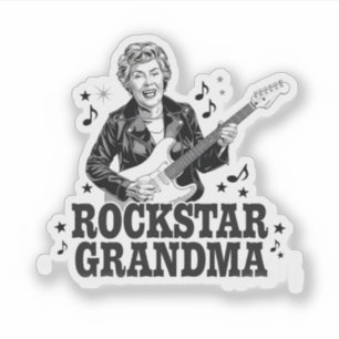 Adesivo Vovó Rockstar - Design de Música Divertida e Retro