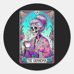 Adesivo Vovó Tarot Card Skeleton Dia de as mães Witch