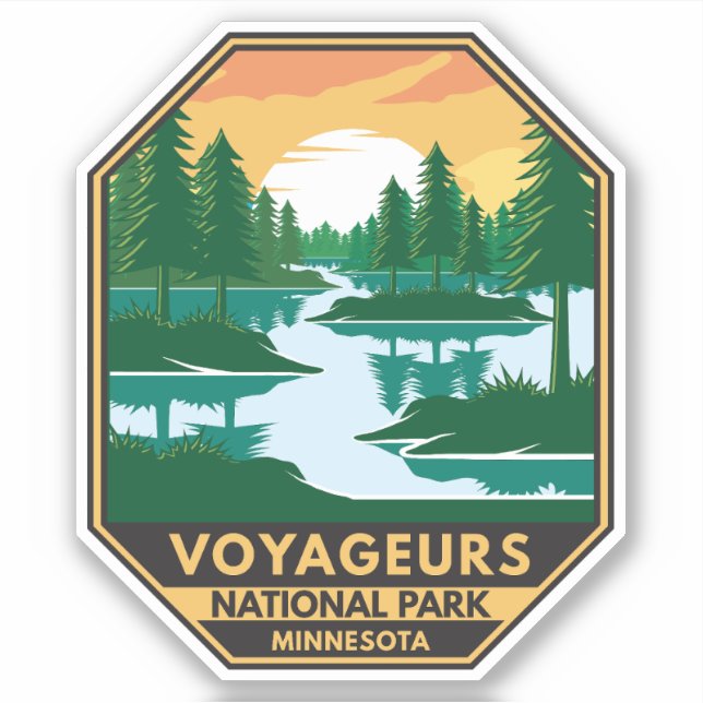 Adesivo Voyageurs National Park Minnesota Sunset Emblem (Frente)