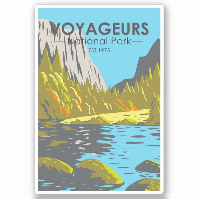 Adesivo Voyageurs National Park Minnesota Vintage (Frente)