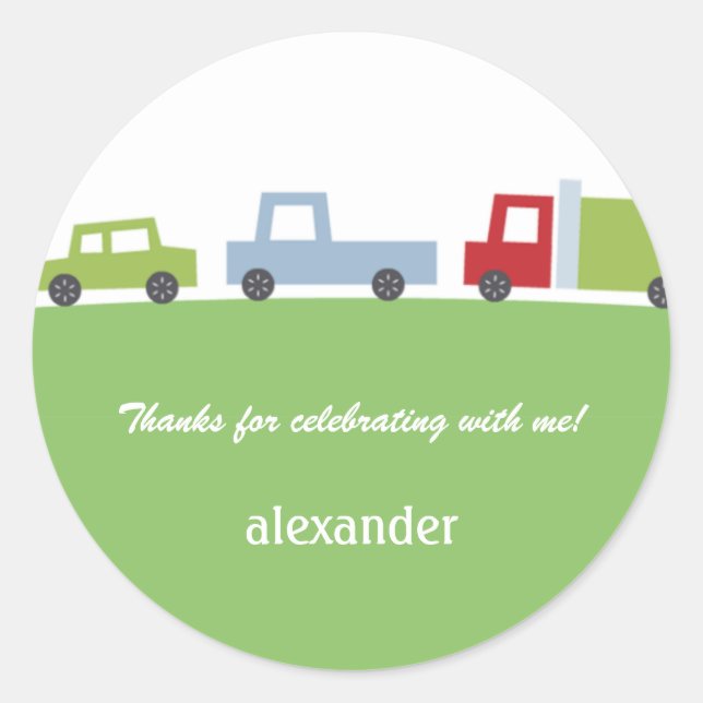 Adesivo Vroom Cars Favor Sticker ou Envelope Seal (Frente)