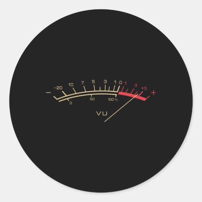 Adesivo Vu Meter - Música estéreo Hi-Fi (Frente)