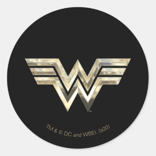 Adesivo W84   Logotipo de Mulher Maravilha do Ouro