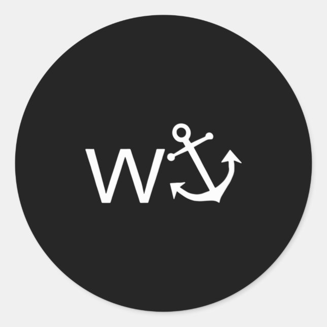 Adesivo W Anchor Funny Wanker Jerk Funny Slang  (Frente)