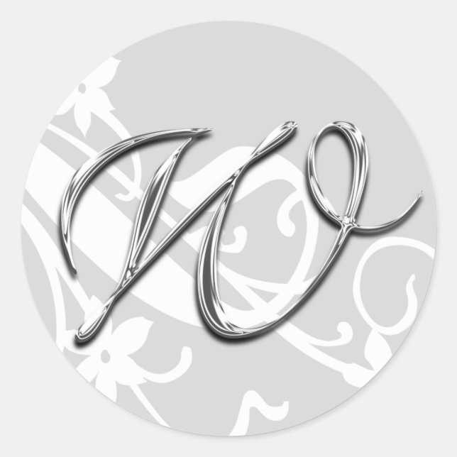 Adesivo W Monograma - Letra Casada Envelope Selo (Frente)