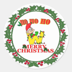 ADESIVO W - SELO DO MONOGRAMA DO DUENDE DO NATAL