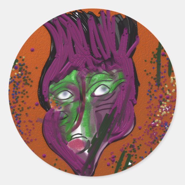 Adesivo Wacky Cartoon Round Sticker Sheets (Frente)