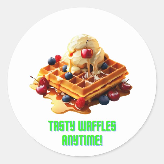 Adesivo Waffle torta: Waffles Ouros e Crise (Frente)