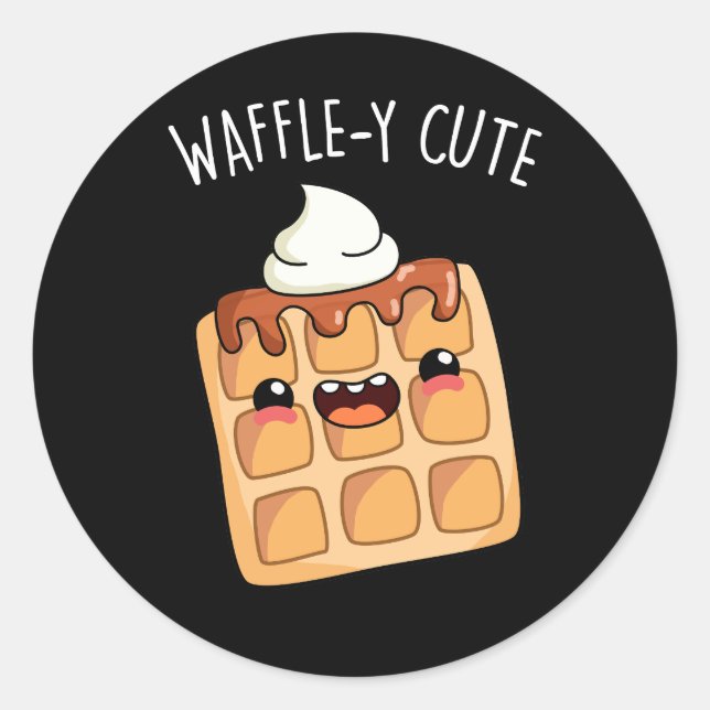 Adesivo Waffle y Funny Waffle Pun (Frente)