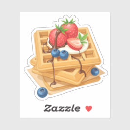 Adesivo Waffles Berry-Topped com Garoa de Chocolate