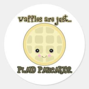 Adesivo waffles kawaii são apenas panquecas xadrez
